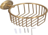 Brass Toilet Paper Holder, Wall Mounted Holder Vintage Bathroom Roll Basket Antique Tissue Storage V1259-DP01-A-814