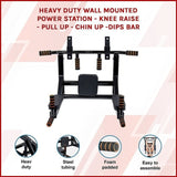 Heavy Duty Wall Mounted Power Station Pull Up Dip Knee Raise Bar V63-833631