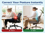 Artiss Ergonomic Seat Cushion with Lumbar for Office Chair, Memory Foam Coccyx and Lumbar LSC-SEATLB-GREY