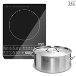 SOGA Electric Smart Induction Cooktop and 14L Stainless Steel Stockpot ECOOKT-STOCKPOT14L