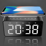 Wireless Charging Bluetooth Speaker with LED Digital Alarm Clock and FM Radio V1263-JX-7050