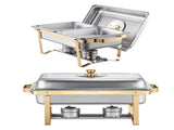 Chafing Dish Buffet Set, 4 Qt 2 Pack, Stainless Steel Chafer with 4 Half Size Pans, Rectangle V952-ZFXBXGBLSTGKPIZUVV0