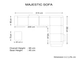 Lounge Set Luxurious 6 Seater Faux Leather Corner Sofa Living Room Couch in Black with 2x Ottomans V43-SOF-MAJ-BL