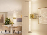 Battery Operated Wall Sconce Set of 2 Brushed Gold 12000mAh Rechargeable Wall Light with Crystal V1171-CB-BOM001624