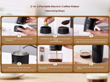 Portable Espresso Machine - Travel Espresso Maker for Both Coffee Ground & Capsules - Battery V1192-AZ-W-7837