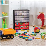 Black Multi Parts Bin Organiser with 36 Drawers, Durable Steel Frame, Includes Mounting Hardware V178-68988