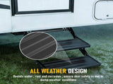 Heavy Duty Double Aluminium Caravan Step Anti-Slip RV Entry Step, Stable 2-Tier Camping Step, V1181-AT003-BK