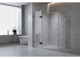 100cm Frameless Diamond Shower Screen Chrome U-Brackets with Durable Brass Hinges V63-932271