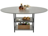 Round Dining Table, 47 inch Wood Table for 4-6 Person, Modern Circle Dinner Furniture, Leisure V952-YXCZBKTZMDBTZN3HRV0