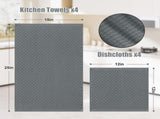 Homaxy 100% Cotton Kitchen Towels and Dishcloths Set, 12 x 12 Inches and 13 x 28 Inches, Set of 8 V1258-DP02-F-127