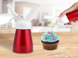 250mL Portable Red Aluminum Whipped Dessert Cream Butter Dispenser Whipper Foam Maker V1294-YM0722-JYA03290