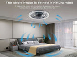 Ceiling Fan Light Bedroom Home E27LED Fan Light With Remote Control Speed and Brightness Adjustable V1294-YM0901-L6858GR-2