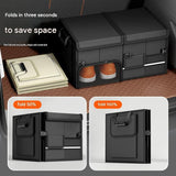 White Car Boot Organiser - Foldable Waterproof Large Capacity Trunk Storage Box, Space Saving V888-ELOSUNG56022