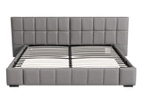 Artiss Queen Size Upholstered Gas Lift Bed Frame with Foldable Bench PVC Leather Platform Bed with BFRAME-G-FORD-Q-GY-ABCD
