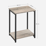 VASAGLE End Tables Set of 2 with Storage Shelf Steel Frame Greige and Black V227-9101402109730