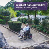 Equipmed Electric Folding Wheelchair, Wide Bariatric Chair Seat, Comfortable for S-XL, Long Range, V219-HELWLCEQPGK4A