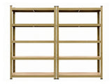 Giantz 2-Rack Garage Shelving 1.6X0.8m MDF Warehouse Shelves Storage Rack Yellow WR-E-8X16-YLX2