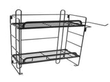Toilet Storage Shelves Iron Wall Mounted 2 Layers Foldable Grid Home Decoration with Hooks for V1294-YM0716-3112220053012