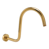 Stainless Steel S Shaped Raised Shower Arm and Flange NPT Brushed Gold Shower Head Extension Arm V1294-YM0626-3112220083711