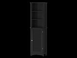 Levede Tall Bathroom Cabinet Storage 166cm Tallboy Cupboard Adjustable Shelf BATH1015-BK-AU