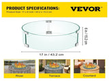 Fire Pit Wind Guard Tempered Glass Flame Guard 17x17x6 In 1/4-In Thick V952-YXBLFFBYC1760EG1YV0