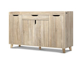 Artiss Shoe Rack Cabinet 26 Pairs Adjustable Pine Cissy FURNI-O-SHOE-120-WD-AB