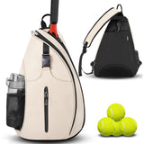 Multifunction Sling Tennis Bag, Waterproof Oxford Crossbody Sports Backpack, with Water Bottle V1265-AU-155-BAI