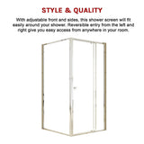 Semi Frameless Shower Screen x 195cm Side AS/NZS Glass V63-828651