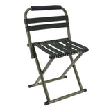 Foldable Green Camping Chair with Steel Frame, Comfortable Breathable Seat for Outdoor Hiking and V1192-AZ-W-23979