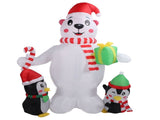 5.9ft Inflatable Xmas Penguin Bear with Colorful Light Cute Blow Up Yard Animal V1294-YM0901-3115230123813