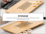1Pc Bamboo Drain Tray for Kitchen Chocolate Color Storage Plate V1192-AZ-W-26793