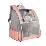 Pink Breathable Pet Carrier Backpack - 35 x 29 x 41 cm Oxford Fabric Travel Bag with Mesh V888-ELOSUNG47428