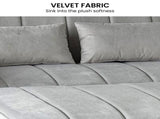 Sarantino Fenton Velvet 2-Seater Sofa Bed - Light Grey SOFA-7007-VEL-LGY