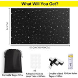Blackout Curtain DIY Portable No-Drill UV Protection with Star and Moon Print, 145400cm V1188-MS-325-1288