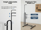 Weisshorn 4-in-1 Bike Parking Stand Vertical Floor Storage Rack for 24"-27.5" Bicycles, Adjustable BIKE-STD-BK