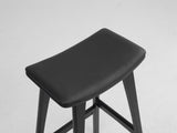 2X Wooden Bar Stool Padded PU Leather Dining Chair KANSO 65cm BLACK V274-FT-BSWO-AM552P-BK2