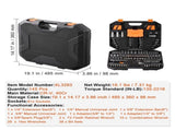 Mechanics Tool Set and Socket Set 1/4in 3/8in Drive 145 Pcs SAE and Metric V952-JXGJTZ1438SAEUVL7V0