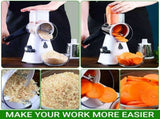 Manual Rotary Cheese Grater with Handle, 3 in 1 Multifunctional Shredder Replaceable Drum Blades, V1366-AZ2-W-04224