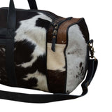 COWHIDE PATCH OVERNIGHT BAG V742-M18427