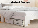 Artiss Bed Frame King Single Size Wooden White JADE WBED-F-BASE-JADE-KS