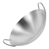 Heavy Duty Stainless Steel Wok Pan for Induction, Gas, Electric Stoves - Plated Silver V1366-AZ2-W-13869
