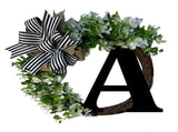 Unique Last Name Year Round Door Wreath With Bow Welcome Sign 26 Letter Farmhouse Wreath For V1192-AZ-W-27915