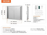 BBQ Access Door, 610x610 mm Double Outdoor Kitchen Door, Stainless Steel Flush Mount Door, Double V952-SMMBSCJMYS245LWS1V0