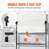 91.5x61cm Rolling Magnetic Whiteboard, Double-sided Mobile Whiteboard, Adjustable Height Dry Erase V952-BBYCDL3624ABSW8OMV0