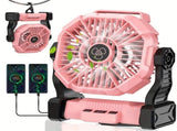 PINK 2-in-1 Portable Fan & Light, Quiet & Cool for Outdoor Use V1232-BXSFS002
