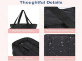 Quilted Laptop Tote Bag for Women 20L with Zipper, Work Travel Nurse Handbag, Black, 40X16X32CM V1237-ZY-924-204