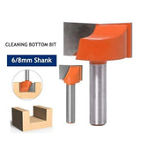 6Pcs 8mm Wood Cutter Cleaning Bottom Engraving Bits Solid Carbide Router Bit Woodworking Tools CNC V1107-145-90818-SIL-6PCS