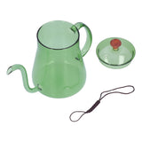 Coffee Kettle Glass Coffee Pot 600ML Coffee Drip Kettle Long Nozzle Kettle for Home KitchenGreen V1294-YM0714-3118210257812