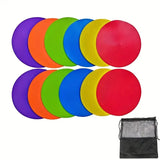 12Pcs Football Training Auxiliary Marker Disc Mat Game Sport Teach Tool V1308-DSZKI-959