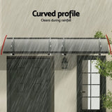 Instahut Window Door Awning Canopy 1mx2m Grey Solid Sheet Metal Frame AWN-B-1X2-SLD-METAL-GR
